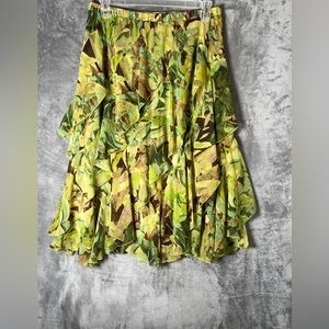 Signature Beige and Green Layered Skirt